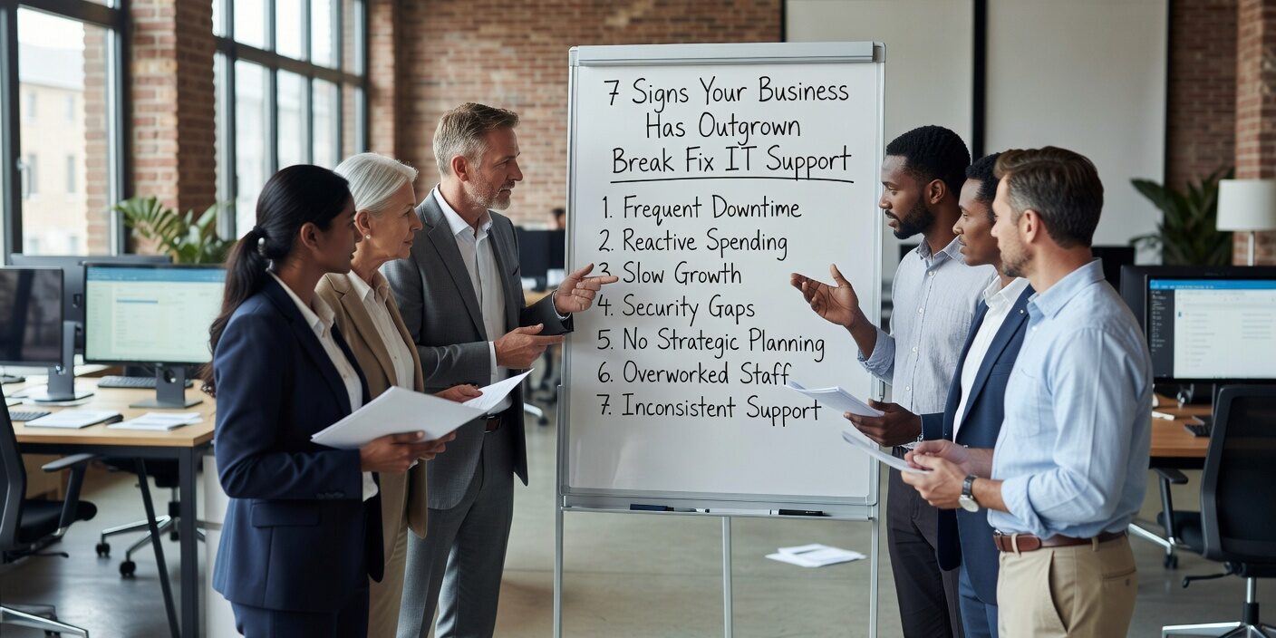 7 Signs Your Business Has Outgrown Break Fix IT Support Featured Image Discover the 7 warning signs that indicate your growing business needs to move beyond break-fix IT support to a proactive managed approach.