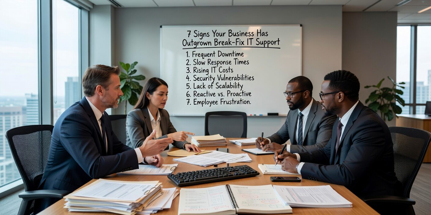 7 Signs Your Business Has Outgrown Break-Fix IT Support Featured Image Discover the 7 key signs that indicate your growing business has outgrown break-fix IT support and needs proactive managed services instead.