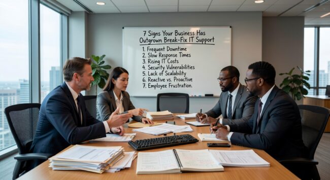7 Signs Your Business Has Outgrown Break-Fix IT Support Featured Image Discover the 7 key signs that indicate your growing business has outgrown break-fix IT support and needs proactive managed services instead.