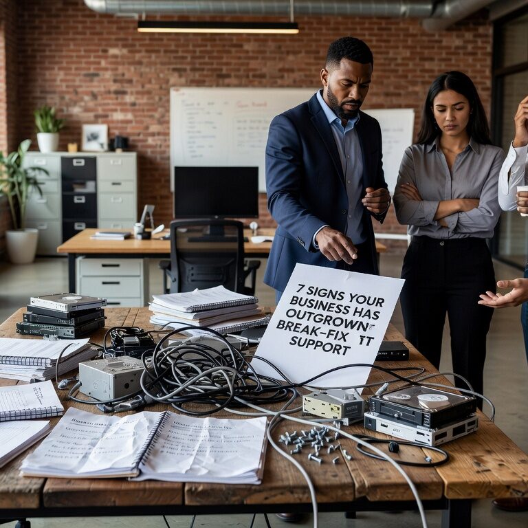 Learn the 7 key warning signs that your business has outgrown break-fix IT support and needs proactive managed services for better security and uptime.