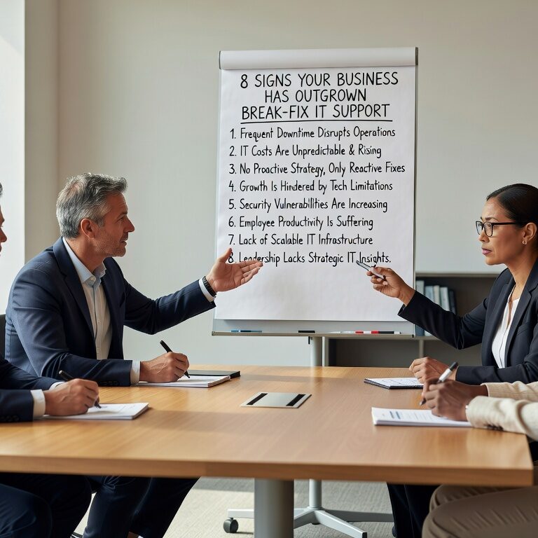8 Signs Your Business Has Outgrown Break Fix IT Support Featured Image Recognize when reactive IT support no longer meets your needs. Learn the key signs your growing business has outgrown break-fix support.