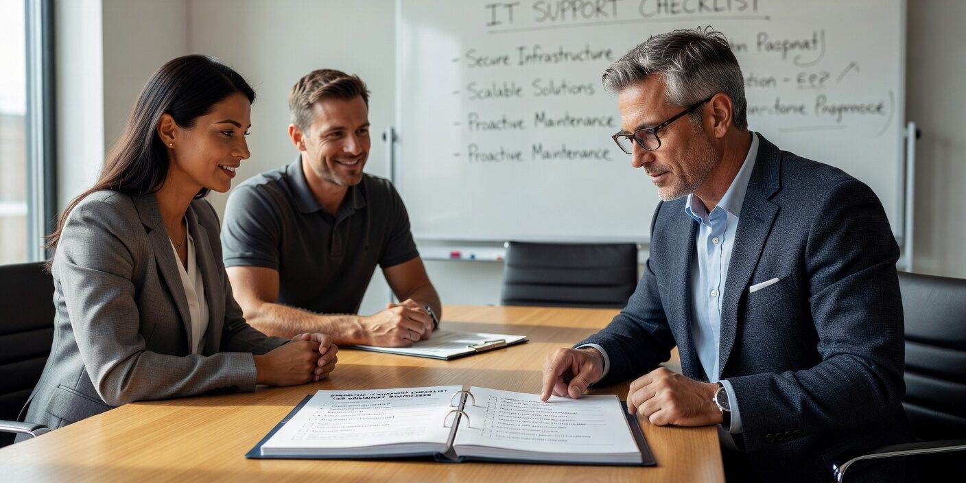 Essential IT Support Checklist for Growing Businesses Featured Image Essential IT support checklist for growing businesses. Learn infrastructure, security, backup, and scalability requirements to support sustainable growth.