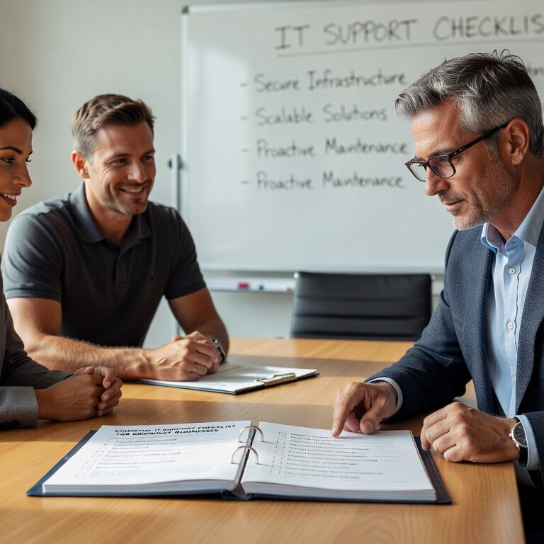 Essential IT support checklist for growing businesses. Learn infrastructure, security, backup, and scalability requirements to support sustainable growth.