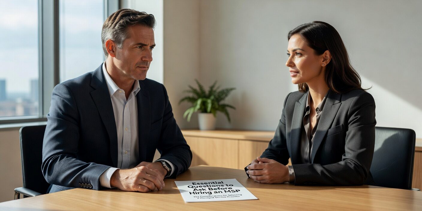 Essential Questions to Ask Before Hiring an MSP Featured Image Essential questions to ask when evaluating managed service providers. Learn what to ask about SLAs, security, costs, and support quality before signing.