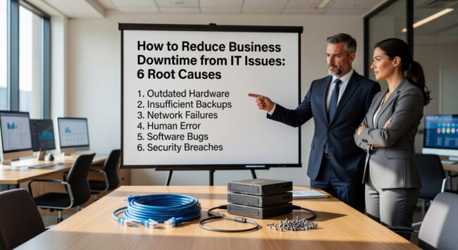 How to Reduce Business Downtime from IT Issues: 6 Root Causes Featured Image Learn the 6 most common causes of business IT downtime and proven prevention strategies. Reduce costly outages with proactive planning and smart IT practices.