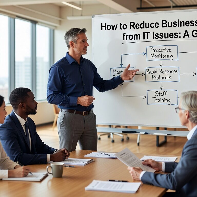 Learn practical strategies to reduce costly business downtime from IT issues. Discover prevention methods, monitoring tools, and response plans for small businesses.