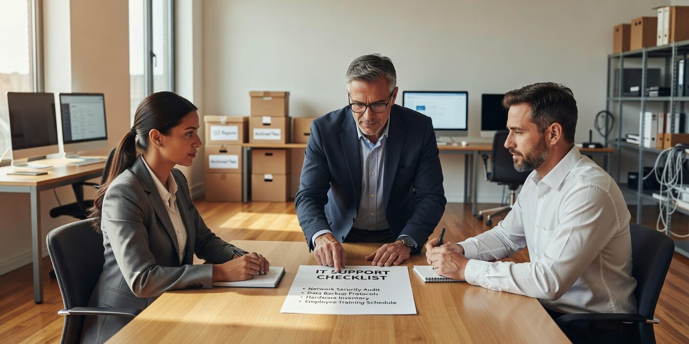 IT Support Checklist for Growing Businesses Featured Image Essential IT support checklist for growing businesses. Evaluate proactive monitoring, security, backup systems, and scalability needs for business growth.