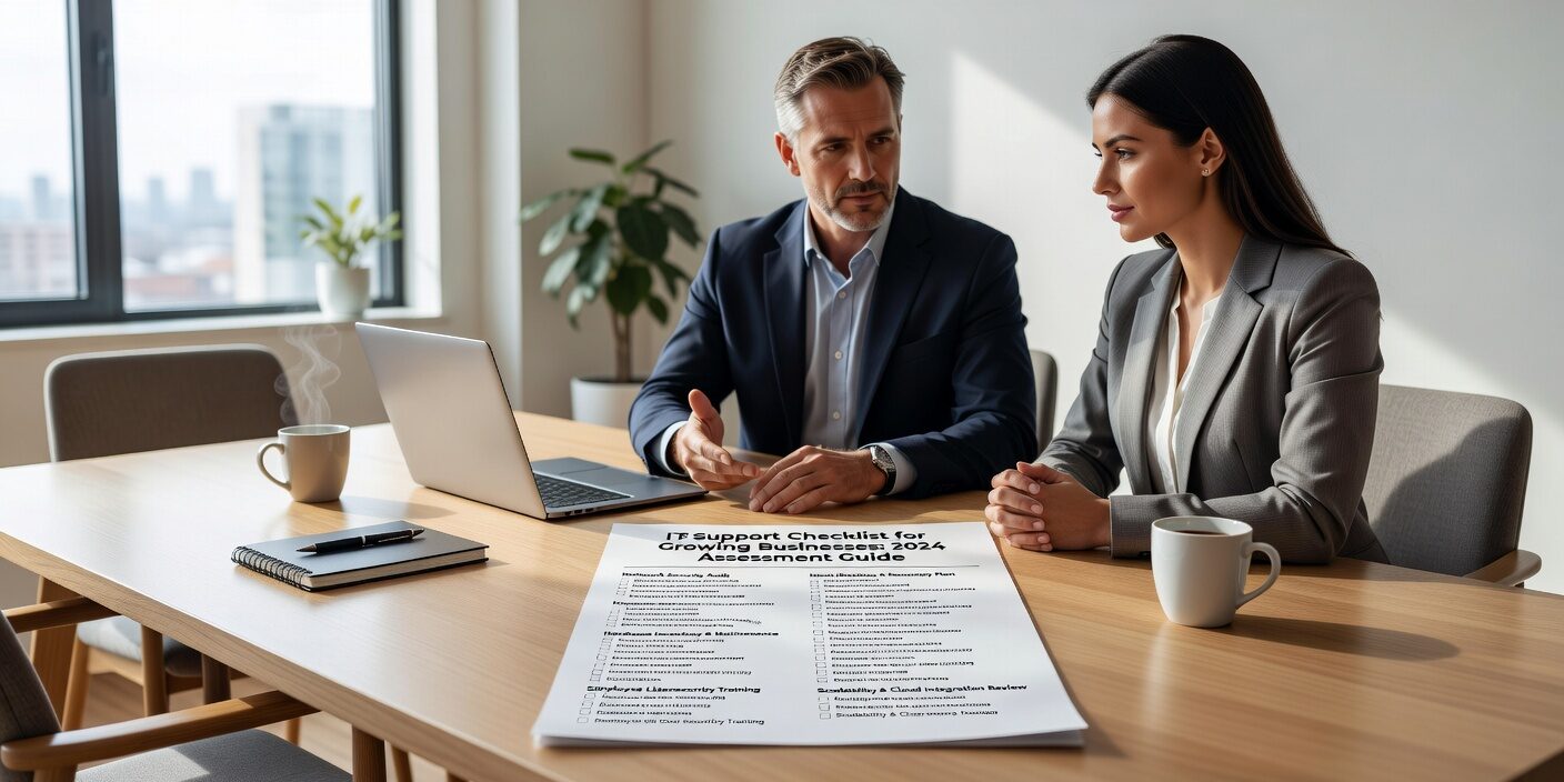IT Support Checklist for Growing Businesses: 2024 Assessment Guide Featured Image Complete IT support checklist for growing businesses. Assess infrastructure, security, backup systems and support needs to scale technology with confidence.