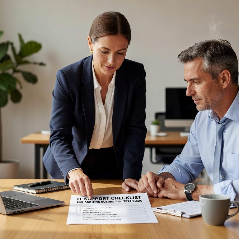 IT Support Checklist for Growing Businesses: 2024 Guide Featured Image Essential IT support checklist for growing businesses in 2024. Covers infrastructure, cybersecurity, backup, help desk, and scalability planning.