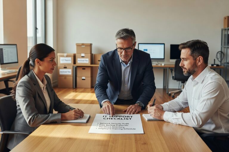 IT Support Checklist for Growing Businesses Featured Image Essential IT support checklist for growing businesses. Evaluate proactive monitoring, security, backup systems, and scalability needs for business growth.