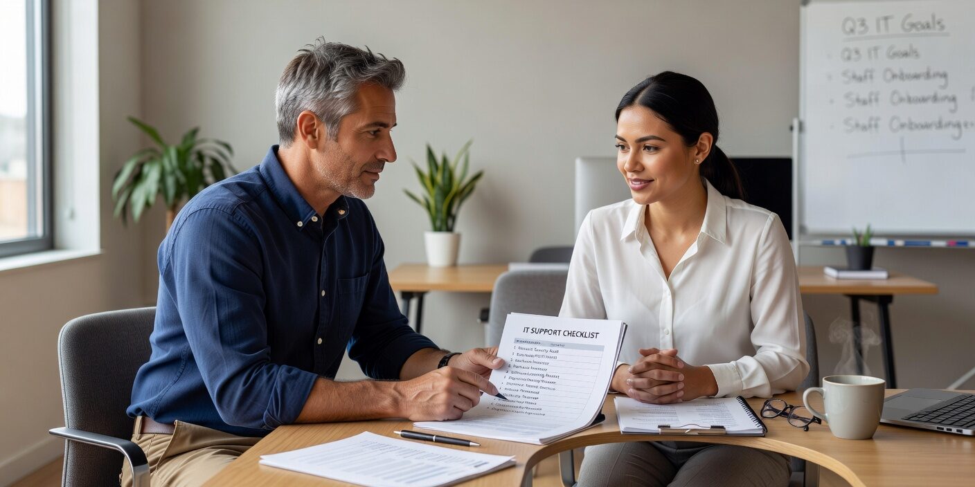 IT Support Checklist for Growing Businesses: 9 Essential Areas Featured Image Essential IT support checklist for growing businesses covering security, backup, monitoring, help desk, and infrastructure planning to prevent costly downtime.