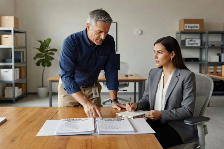 Essential IT support checklist for growing businesses. Covers network security, backup planning, system monitoring, and help desk best practices.