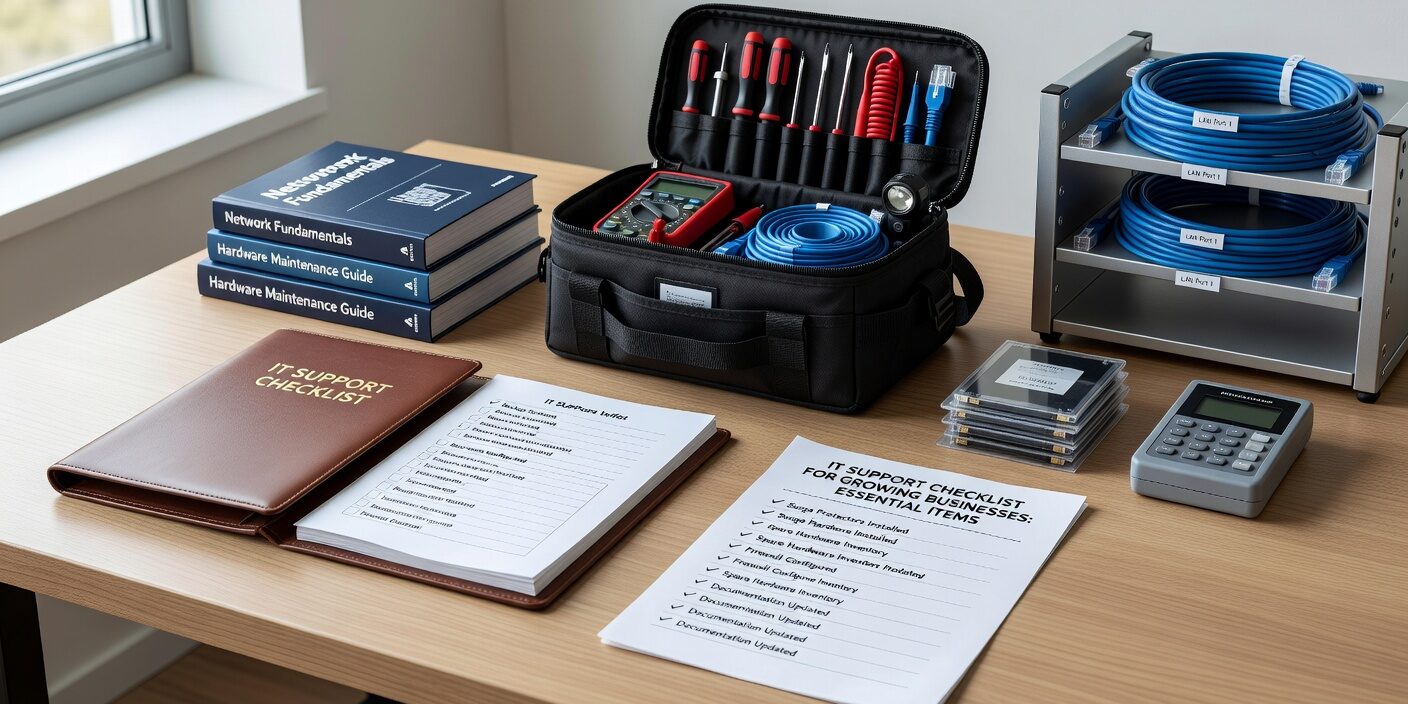 IT Support Checklist for Growing Businesses: Essential Items Featured Image Essential IT support checklist for growing businesses. Covers network, security, backup, support processes, and planning for sustainable growth.
