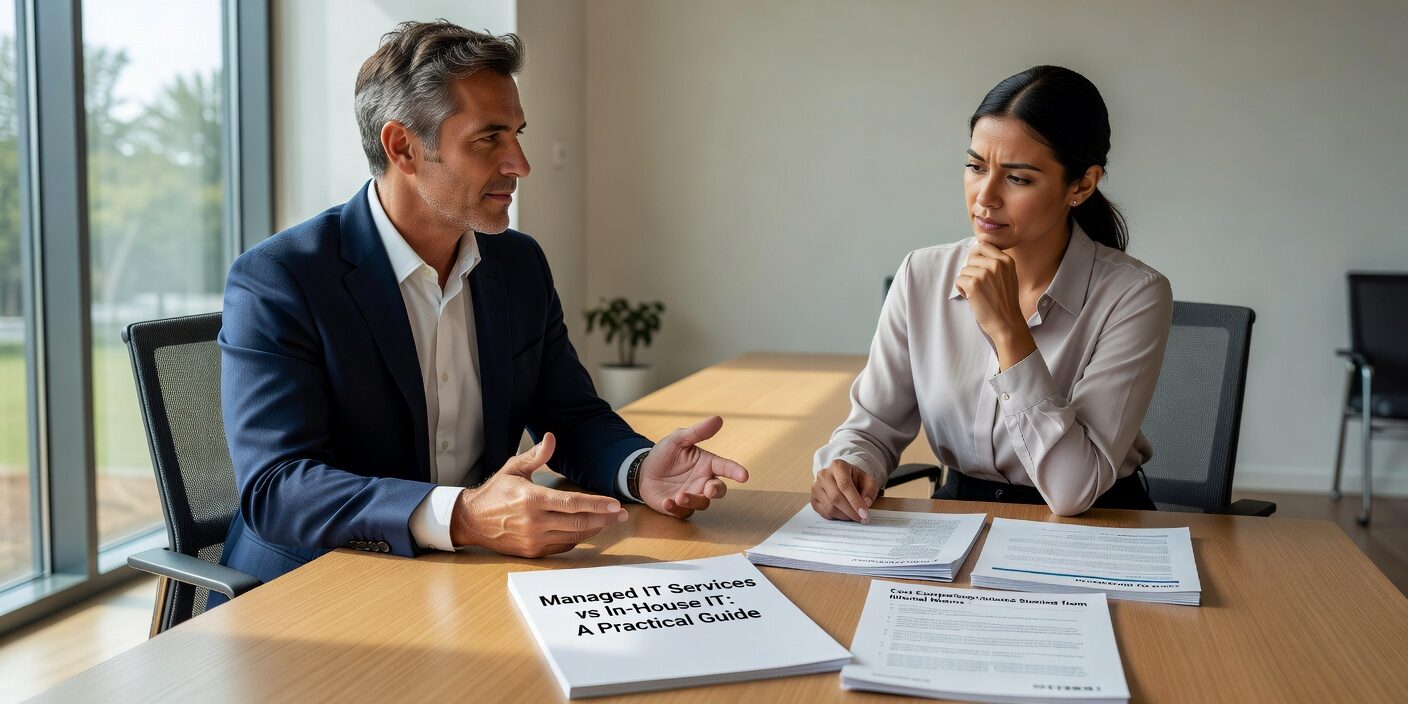 Managed IT Services vs In House IT: A Practical Guide Featured Image Compare managed IT services vs in house IT costs, benefits, and drawbacks. Learn which approach works best for growing businesses.