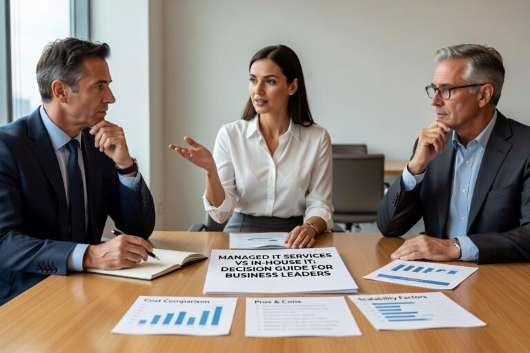 Compare managed IT services vs in house IT support. Learn cost differences, staffing challenges, security considerations, and scalability factors to make the right decision for your business.