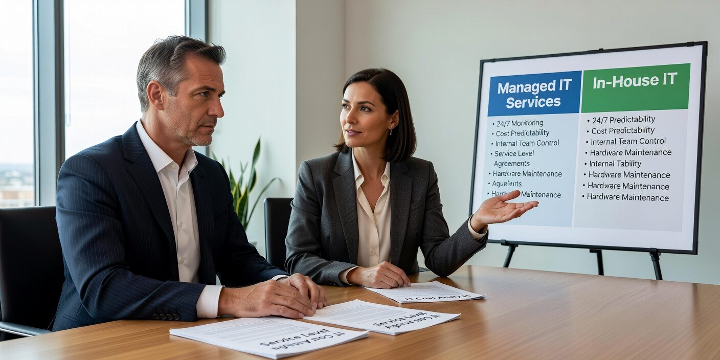Compare managed IT services vs in-house IT teams. Learn the real costs, benefits, and decision factors to choose the right IT approach for your business.