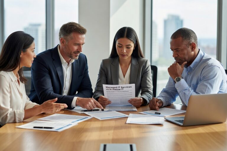 Compare managed IT services vs in-house IT teams. Learn cost factors, expertise differences, and scaling considerations for growing businesses.