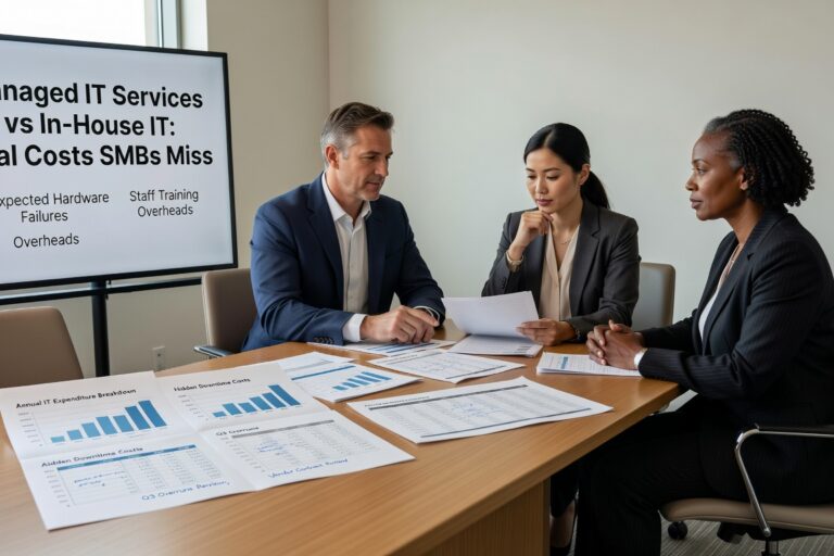 Compare real costs of managed IT services vs in house IT teams. Hidden expenses, coverage gaps, and decision factors for small business leaders.