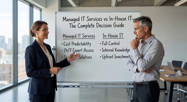 Managed IT Services vs In House IT: The Complete Decision Guide Featured Image Compare managed IT services vs in house IT costs, benefits, and decision factors. Get practical guidance for choosing the right IT support model.