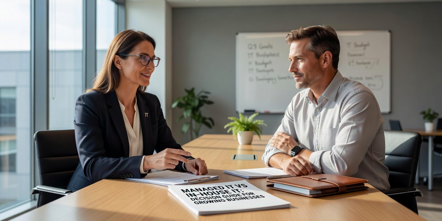 Managed IT vs In-House IT: Decision Guide for Growing Businesses Featured Image Compare managed IT services vs in-house IT for growing businesses. Learn costs, staffing needs, and scalability to choose the right IT support model.
