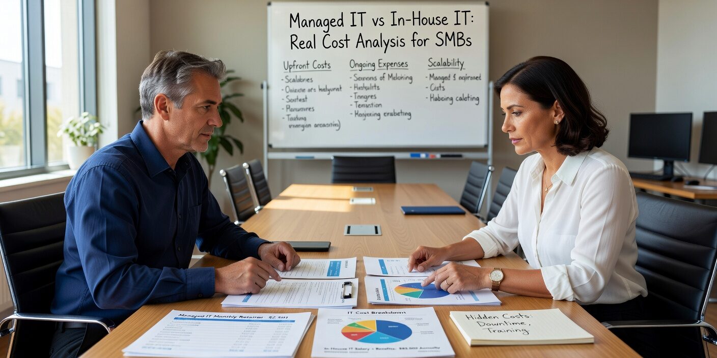 Compare managed IT vs in house IT costs and efficiency for small businesses. Get real numbers, hidden costs, and decision factors to choose the right approach.