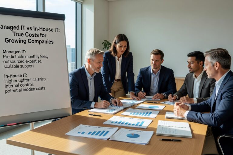 Compare total costs of managed IT vs in-house IT for growing companies. See real cost breakdowns, hidden expenses, and when each option makes sense.