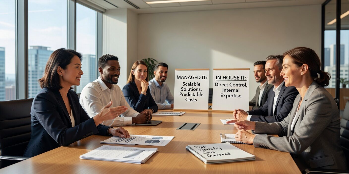 Compare costs, benefits, and requirements for managed IT vs in-house teams. Practical guide for growing companies choosing the right IT support model.