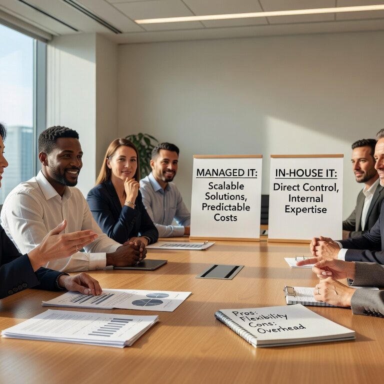 Compare costs, benefits, and requirements for managed IT vs in-house teams. Practical guide for growing companies choosing the right IT support model.