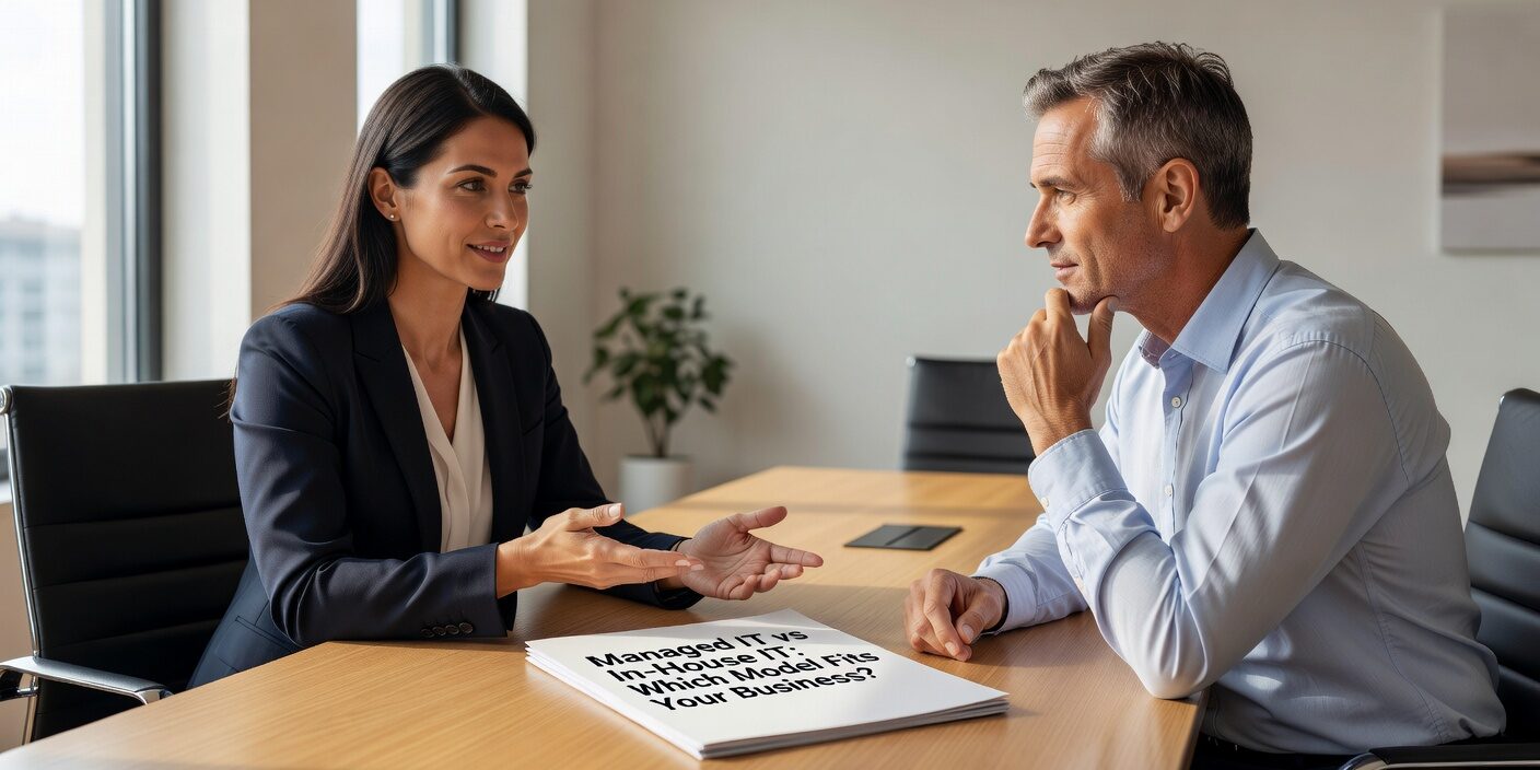 Managed IT vs In-House IT: Which Model Fits Your Business? Featured Image Compare managed IT services vs in-house IT vs co-managed IT for growing businesses. Learn costs, benefits, and which model fits your 20-200 employee company best.