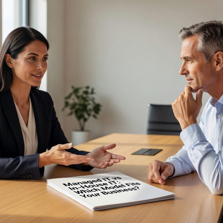 Compare managed IT services vs in-house IT vs co-managed IT for growing businesses. Learn costs, benefits, and which model fits your 20-200 employee company best.