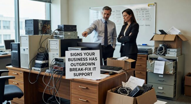Learn the key signs your growing business has outgrown reactive break-fix IT support and needs proactive managed services for better productivity.