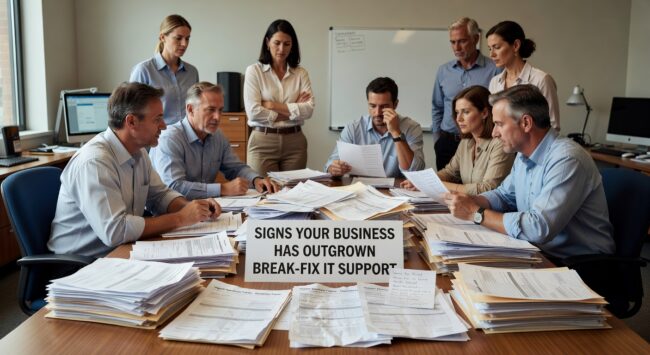 Discover key indicators that your growing business has outgrown reactive break-fix IT support and needs proactive managed services for better reliability.