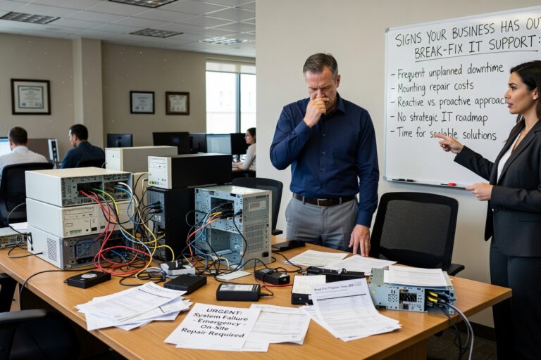 Signs Your Business Has Outgrown Break Fix IT Support Featured Image Learn the warning signs that indicate your growing business has outgrown break-fix IT support and needs a more proactive approach to technology.