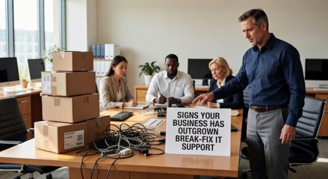 Signs Your Business Has Outgrown Break Fix IT Support Featured Image Recognize when break-fix IT support no longer meets your business needs. Learn the key signs that indicate it's time for proactive managed IT services.