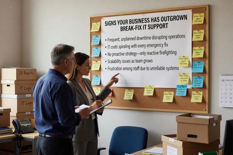 Discover the clear warning signs that your business has outgrown break-fix IT support, from recurring downtime to unpredictable costs and security gaps.