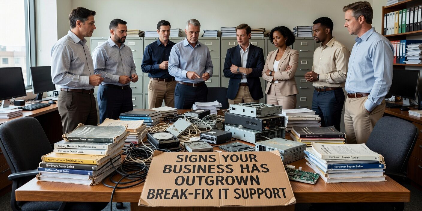 Signs Your Business Has Outgrown Break Fix IT Support Featured Image Learn the key warning signs your business has outgrown break-fix IT support, from unpredictable costs to frequent downtime and security gaps.
