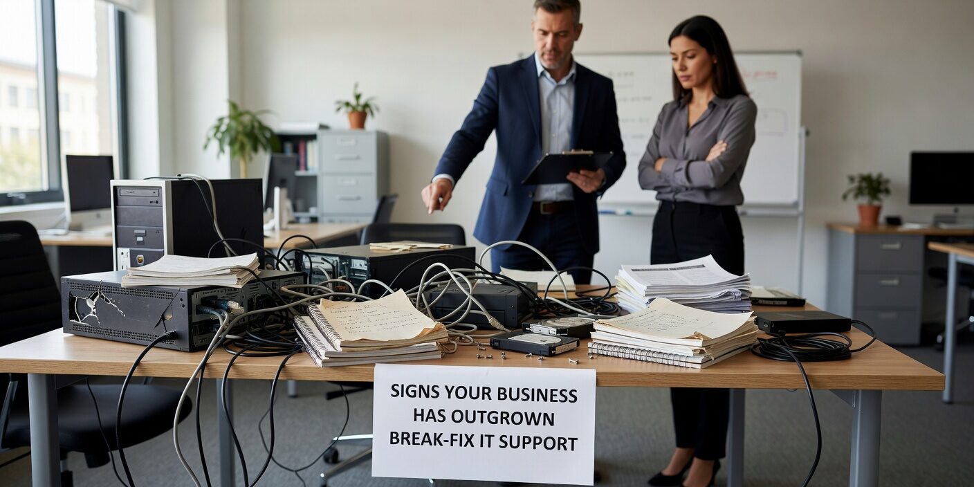 Signs Your Business Has Outgrown Break-Fix IT Support Featured Image Learn the clear warning signs that your business has outgrown break-fix IT support, from recurring problems to unpredictable costs and security risks.