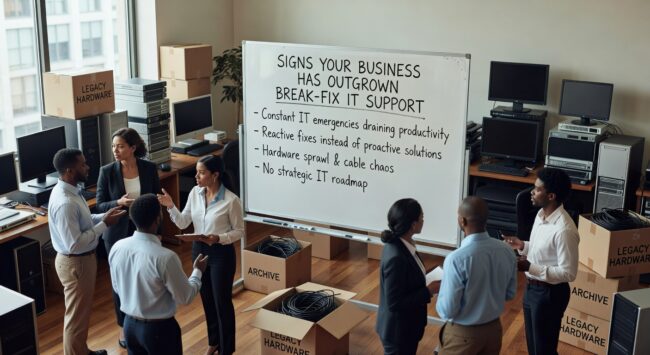 Discover the key indicators that your growing business needs proactive IT management instead of break-fix support to maintain productivity and growth.