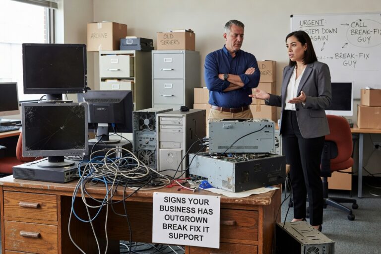 Learn the key warning signs that your growing business has outgrown break-fix IT support and needs a proactive approach to prevent downtime and security risks.