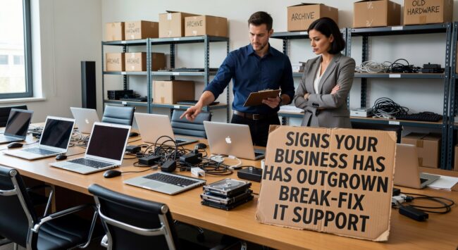 Learn the warning signs that your business has outgrown break-fix IT support and needs proactive managed services for better reliability and security.