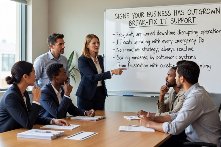 Learn the key warning signs that indicate your business has outgrown break-fix IT support and needs a more strategic approach to technology management.