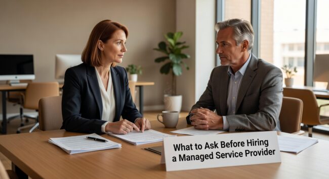 What to Ask Before Hiring a Managed Service Provider Featured Image Essential questions to ask before hiring a managed service provider. Get the right IT support partner for your business with this practical evaluation guide.