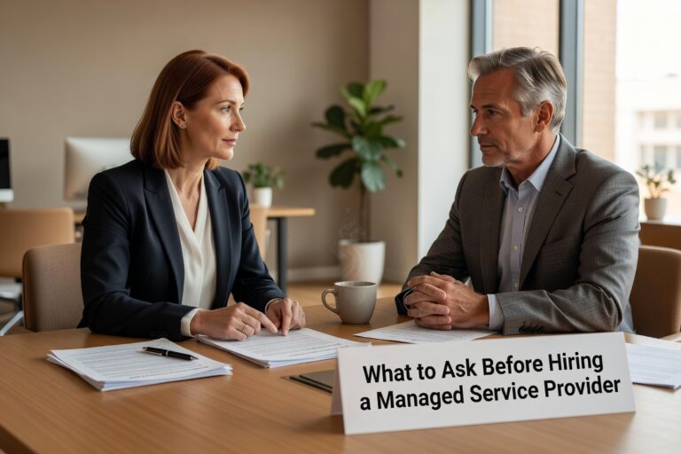 What to Ask Before Hiring a Managed Service Provider Featured Image Essential questions to ask before hiring a managed service provider. Get the right IT support partner for your business with this practical evaluation guide.