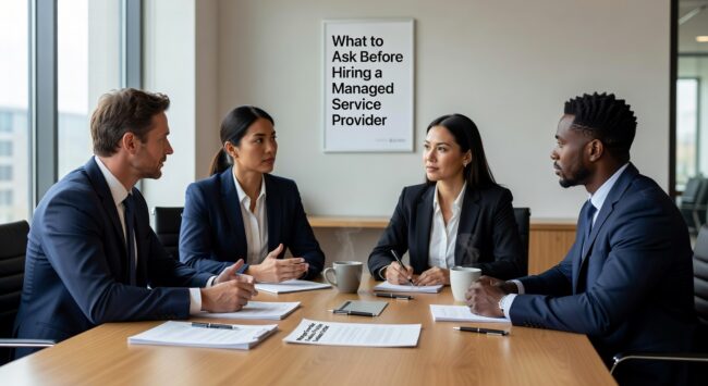What to Ask Before Hiring a Managed Service Provider Featured Image Essential questions to ask managed service providers before signing contracts. Learn what to evaluate for SLAs, security, pricing, and ongoing support.