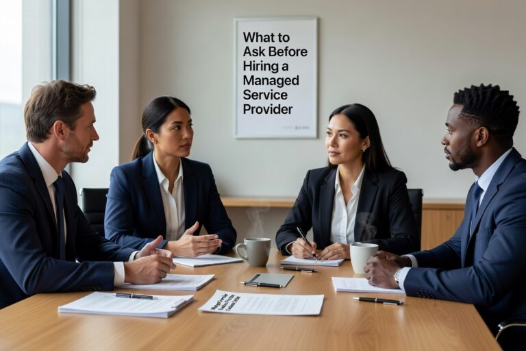 Essential questions to ask managed service providers before signing contracts. Learn what to evaluate for SLAs, security, pricing, and ongoing support.