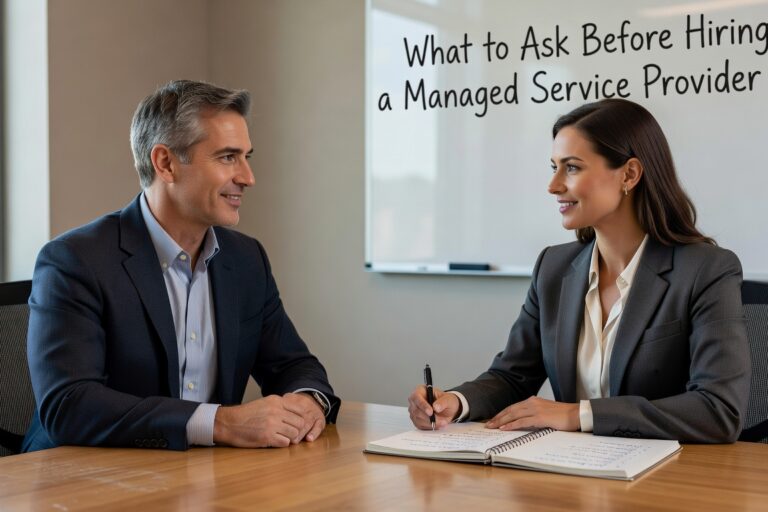 Essential questions to evaluate managed service providers before signing contracts. Learn what to ask about security, support, pricing, and capabilities.