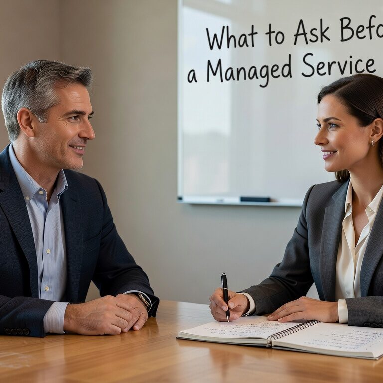 Essential questions to evaluate managed service providers before signing contracts. Learn what to ask about security, support, pricing, and capabilities.