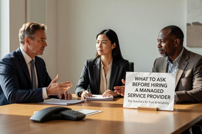 Essential questions to ask when hiring a managed service provider. Learn what to evaluate for security, support, pricing, and strategic IT partnership.
