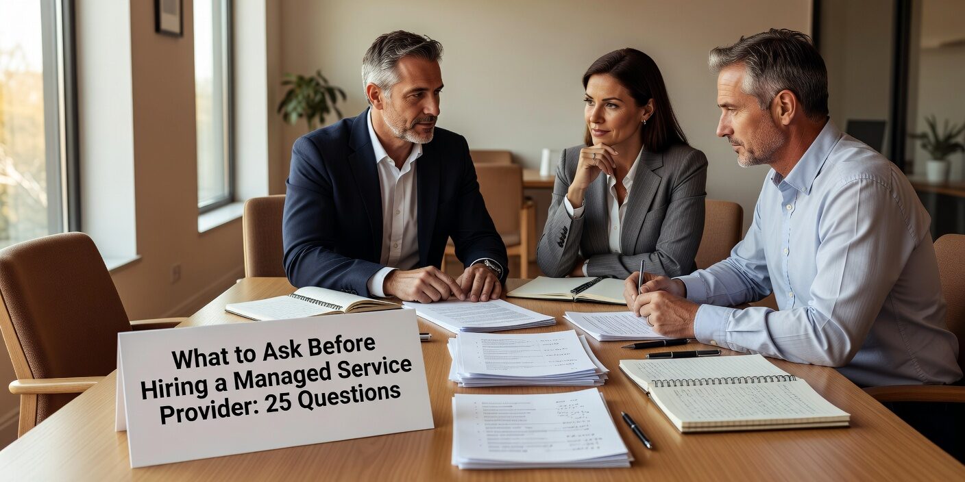 What to Ask Before Hiring a Managed Service Provider: 25 Questions Featured Image Get 25 essential questions to ask when evaluating managed service providers. Learn what to look for in security, support, contracts, and strategic planning.