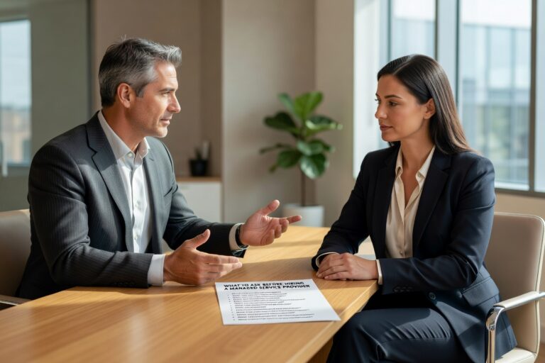 Essential questions to ask before hiring a managed service provider. Learn what to evaluate for security, pricing, support, and onboarding success.